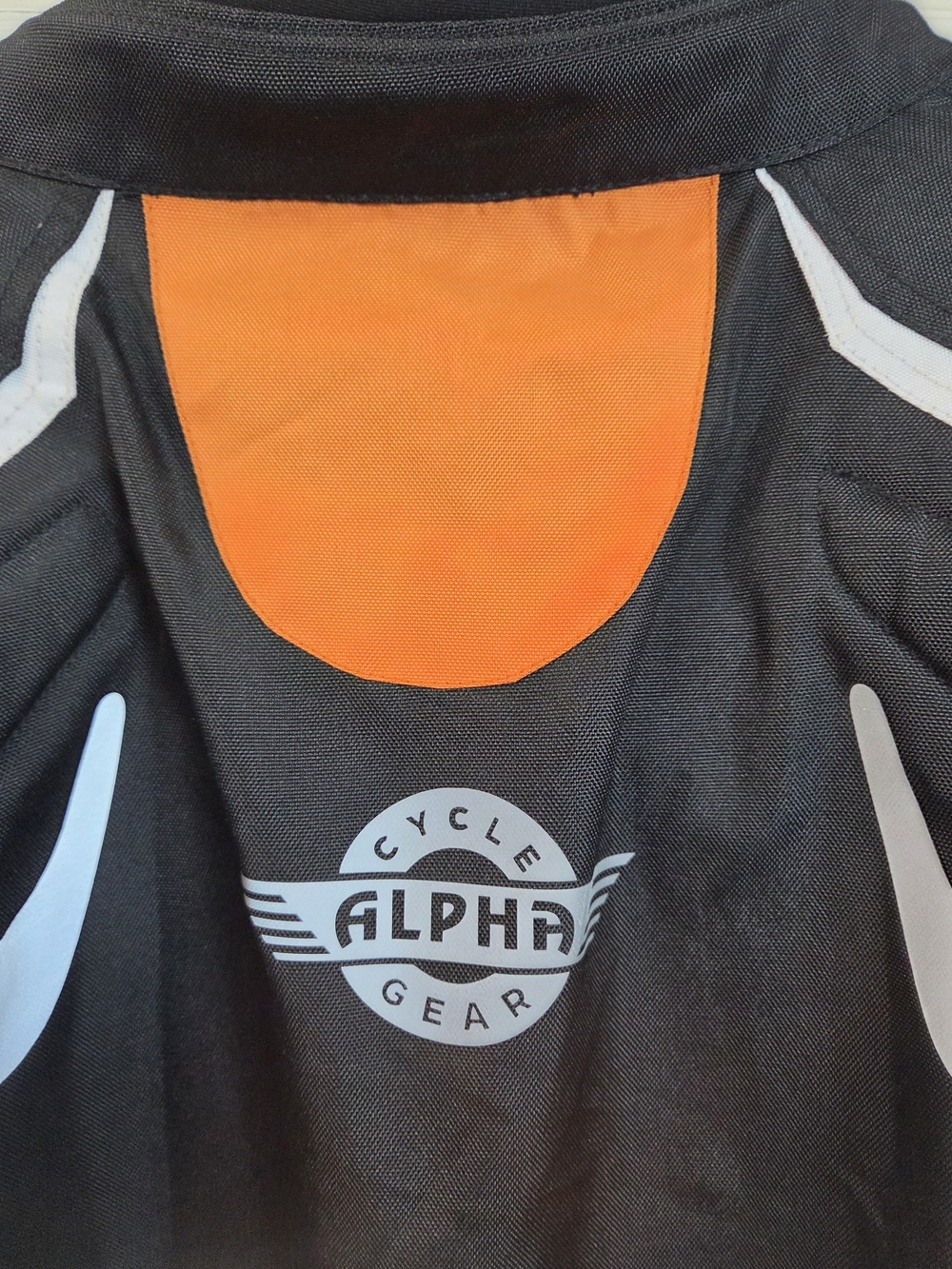 Motorcycle Alpha Men's Black & Orange Performance Riding Jacket - Picture 13 of 16